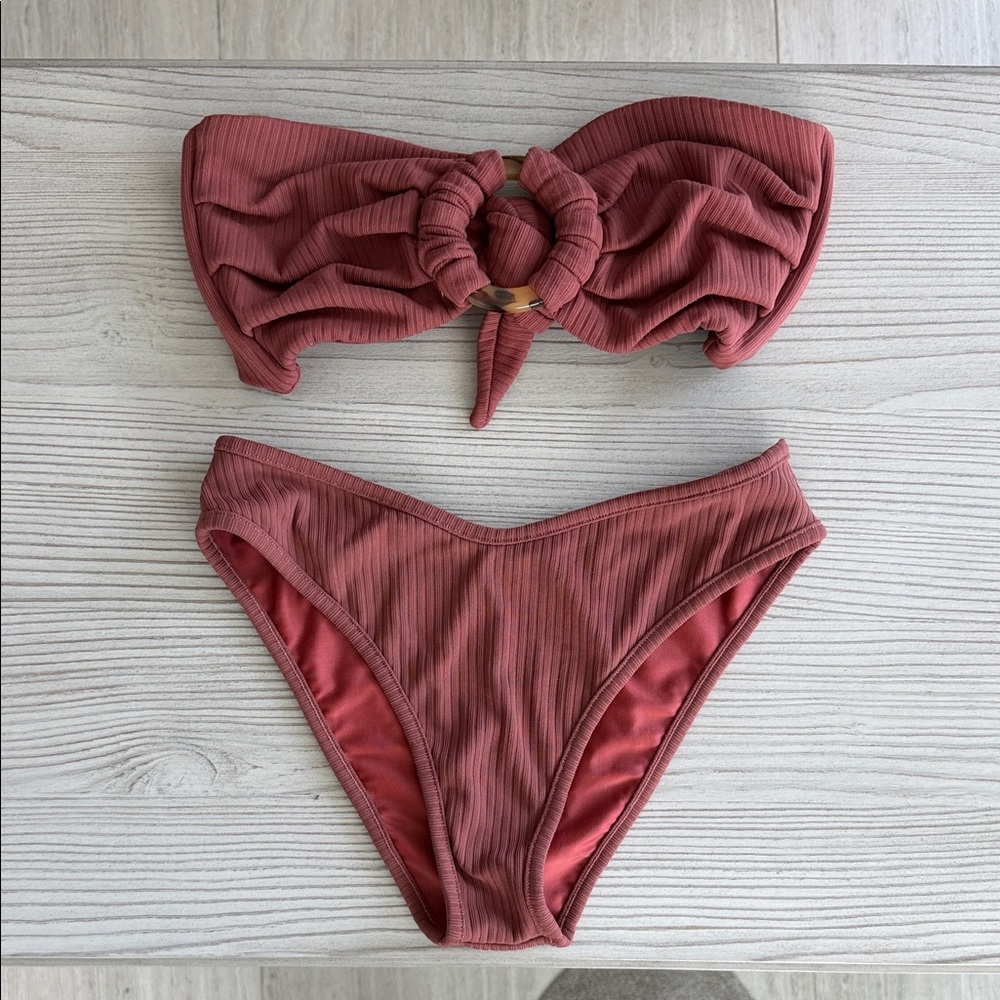 Montce Swim Brown Bandeau Bikini Set